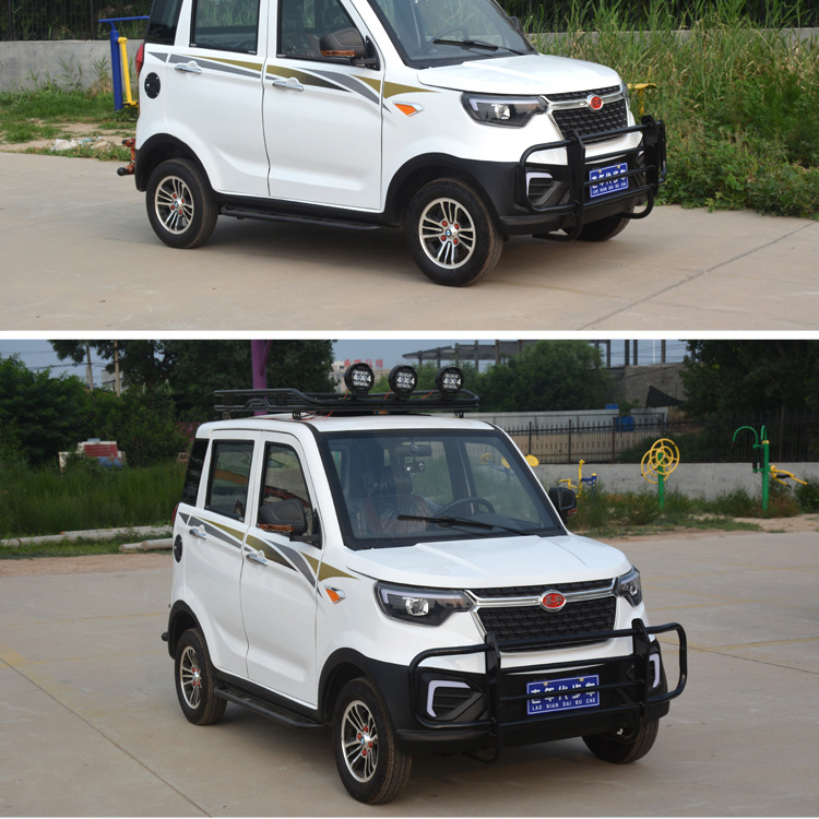 全封闭燃油四轮摩托车老年人代步车汽油油电两用四轮助残疾摩托车