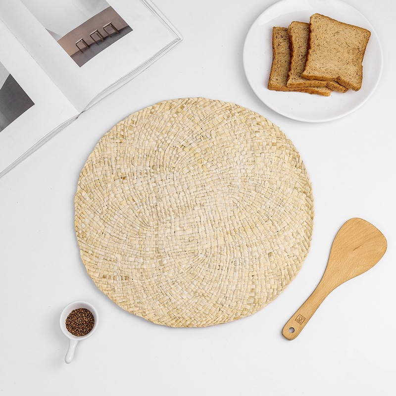 Heat Proof Mat Placemat Dining Table Cushion Anti-Scald and Heat-Resistant Rattan Mat Straw Mattress Household Potholder Vegetable Mat Straw Mat