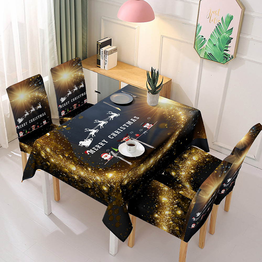 SOURCE Manufacturer Christmas Tablecloth Chair Cover Decorative Elastic One-Piece Chair Cover Absorbent Tablecloth Can Be Customized Pattern