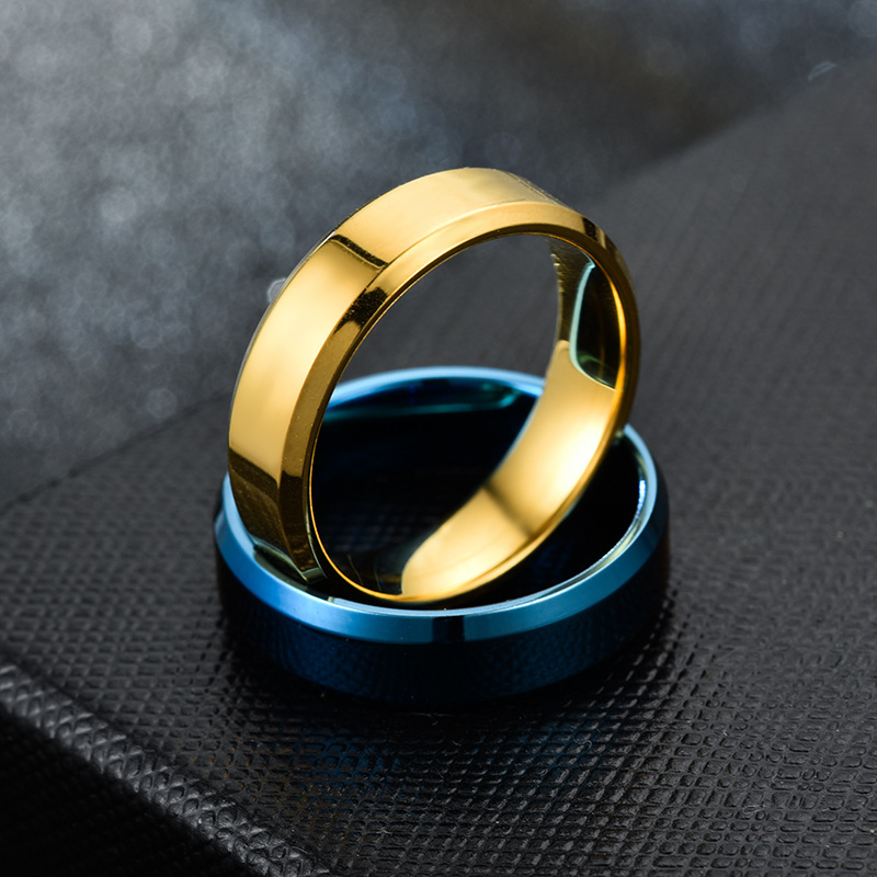 跨境电商爆款源头厂家6m不锈钢光板戒指可定制名字图案的男士指环