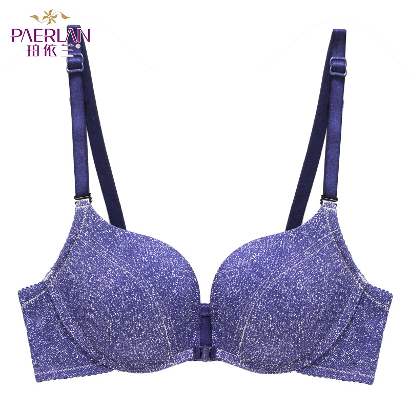珀依兰前扣文胸牛仔 无钢圈文胸新品 聚拢文胸调整性感内衣女胸罩