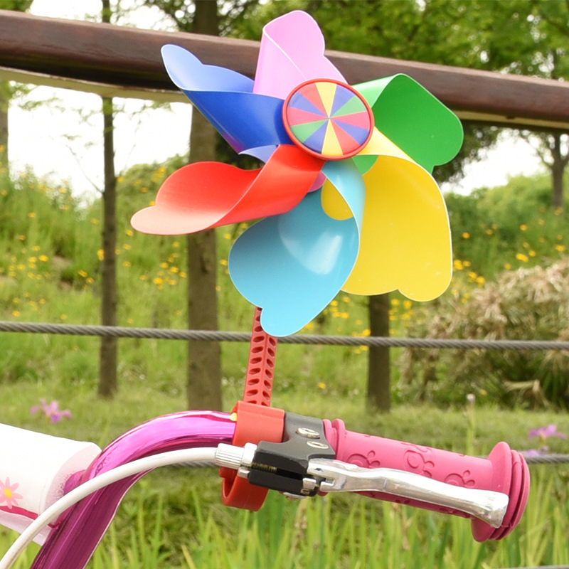 儿童风车玩具塑料风车自行车滑板车风车彩带卡通风车装饰童车配件