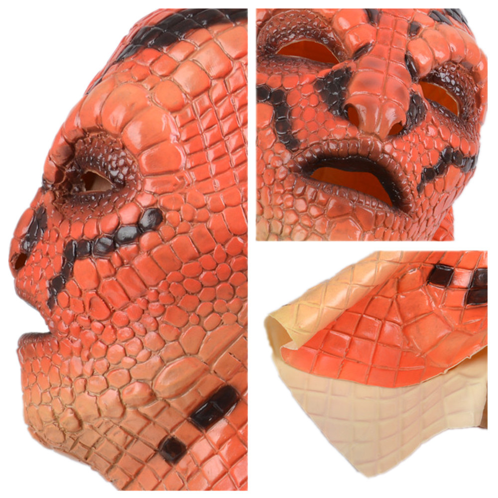 2020新款动物蝰蛇头面具头套乳胶蛇怪蛇精蟒蛇面罩万圣节恐怖道具