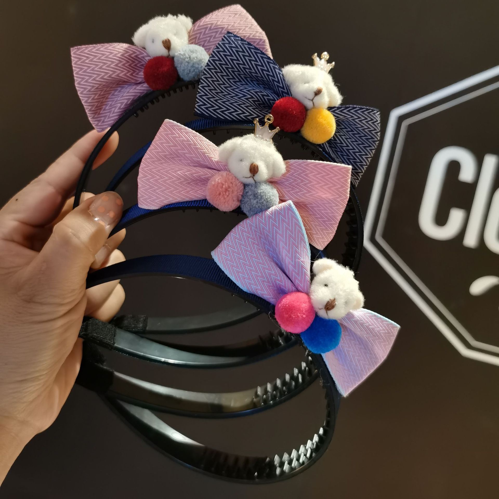 韩版可爱儿童发卡发箍女童小熊卡通头箍时尚百搭不伤发头饰饰品