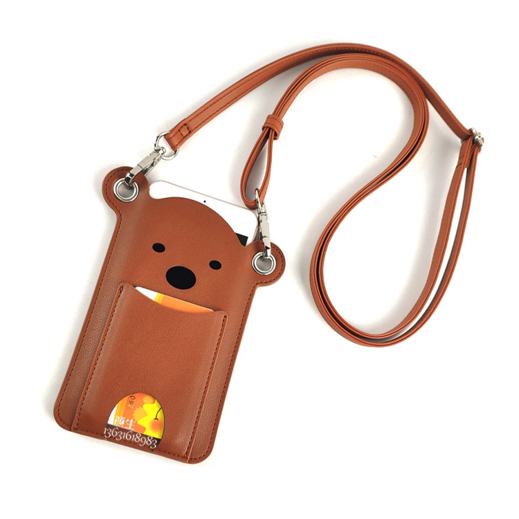 创意手机保护袋 日韩热销手机袋 女生挂绳小熊皮套工厂货源可优惠