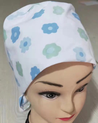 手术室帽 icu花帽系带帽医生帽牙科欧美系带款帽子印花帽手术帽