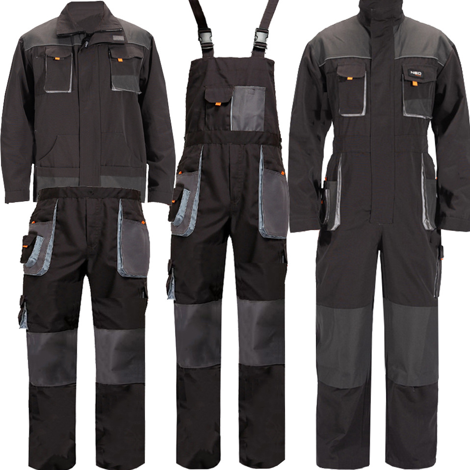 日系复古休闲连体工作服灰男女多口袋背带裤宽松大码连身衣套装潮