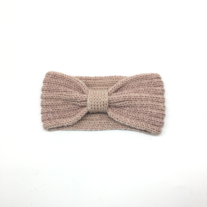 Factory Direct Classic Style Export European and American Knitted Wool Head Ring Flat Needle Big Bow Women's Knitted Hair Band