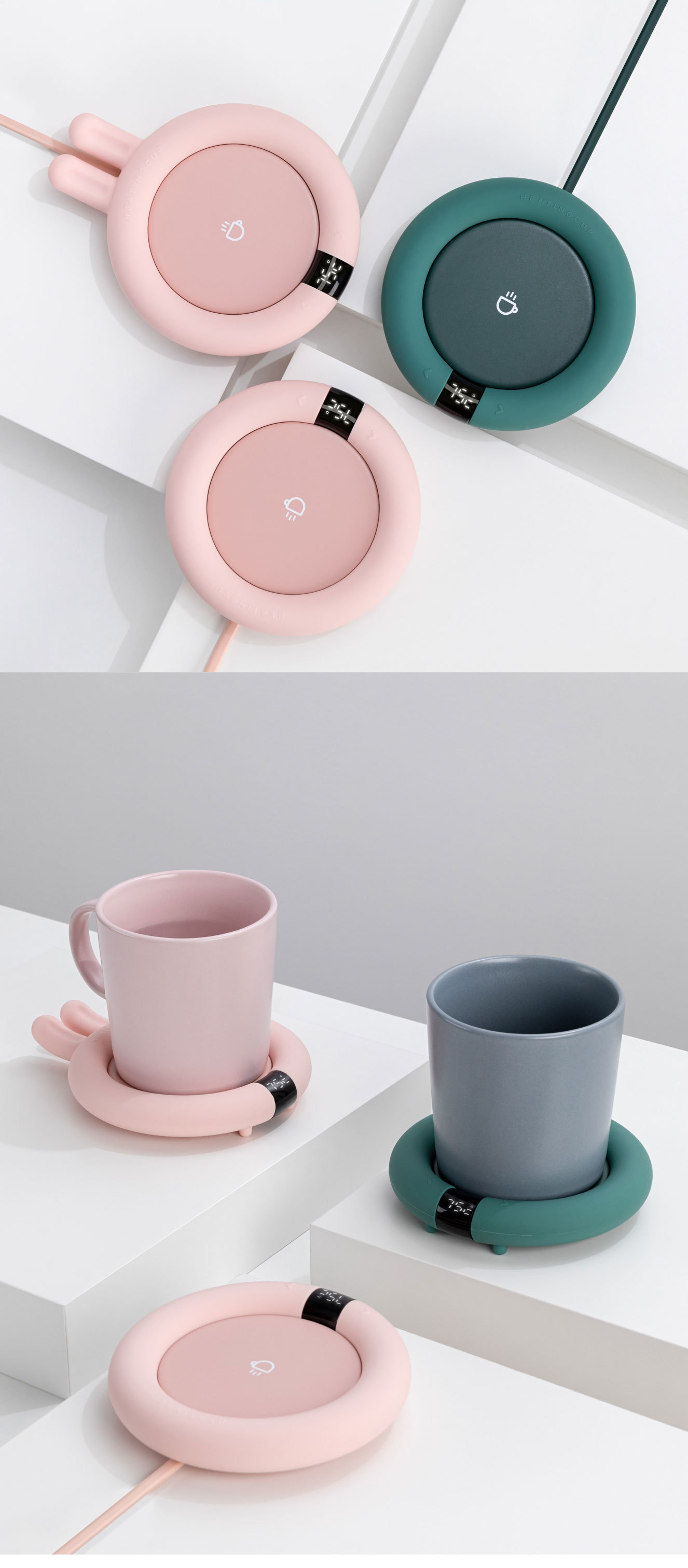 创意加热杯垫创意卡通可爱咖啡水杯垫智能定时自动恒温硅胶隔热垫