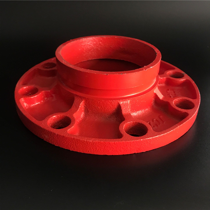 沟槽法兰转换法兰消防水带红色法兰片卡箍法兰沟槽管件消防管件