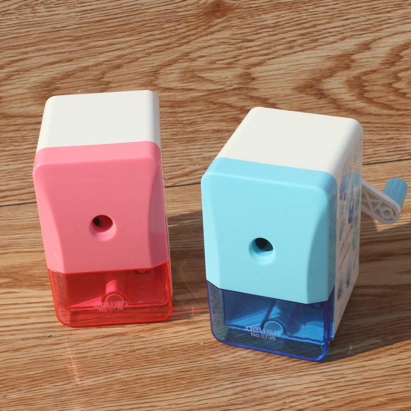 得力0736自动进笔削笔器机 铅笔刀 多功能手摇卷笔刀削笔刀转笔刀