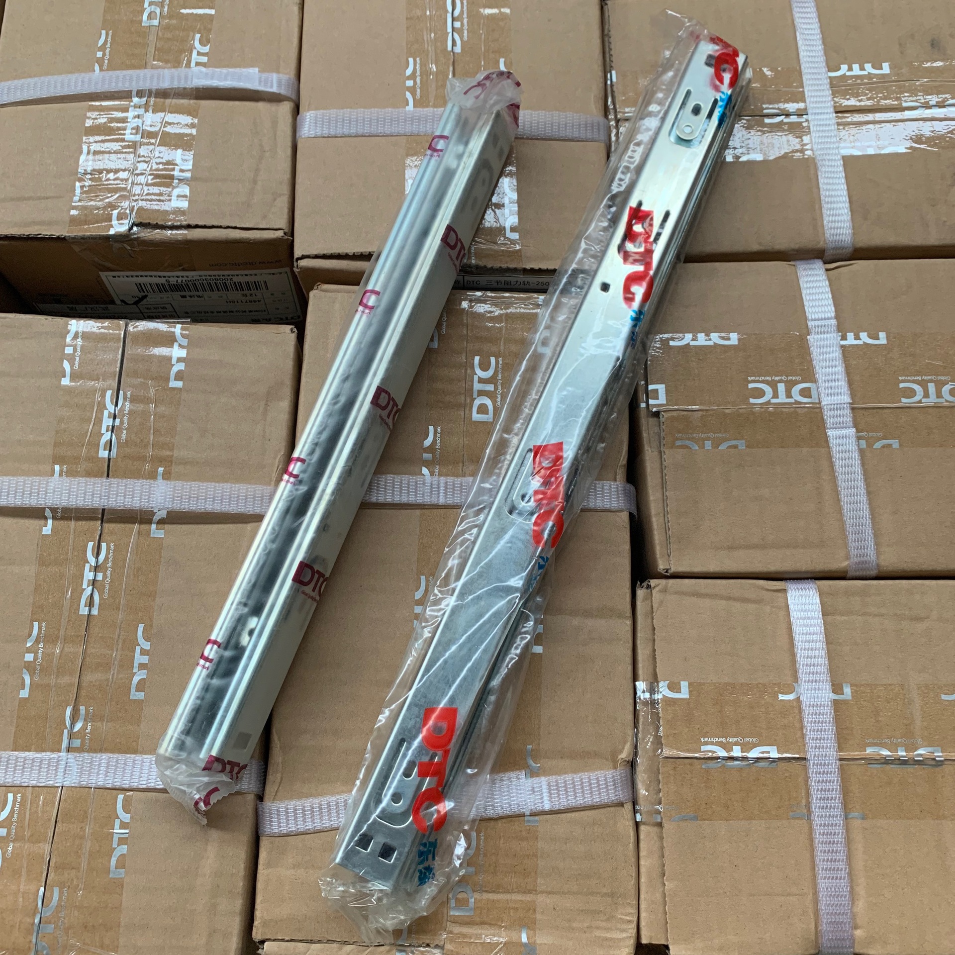 dtc 两节托底走珠滑轨二节轨不带缓冲静音抽屉导轨 27mm宽