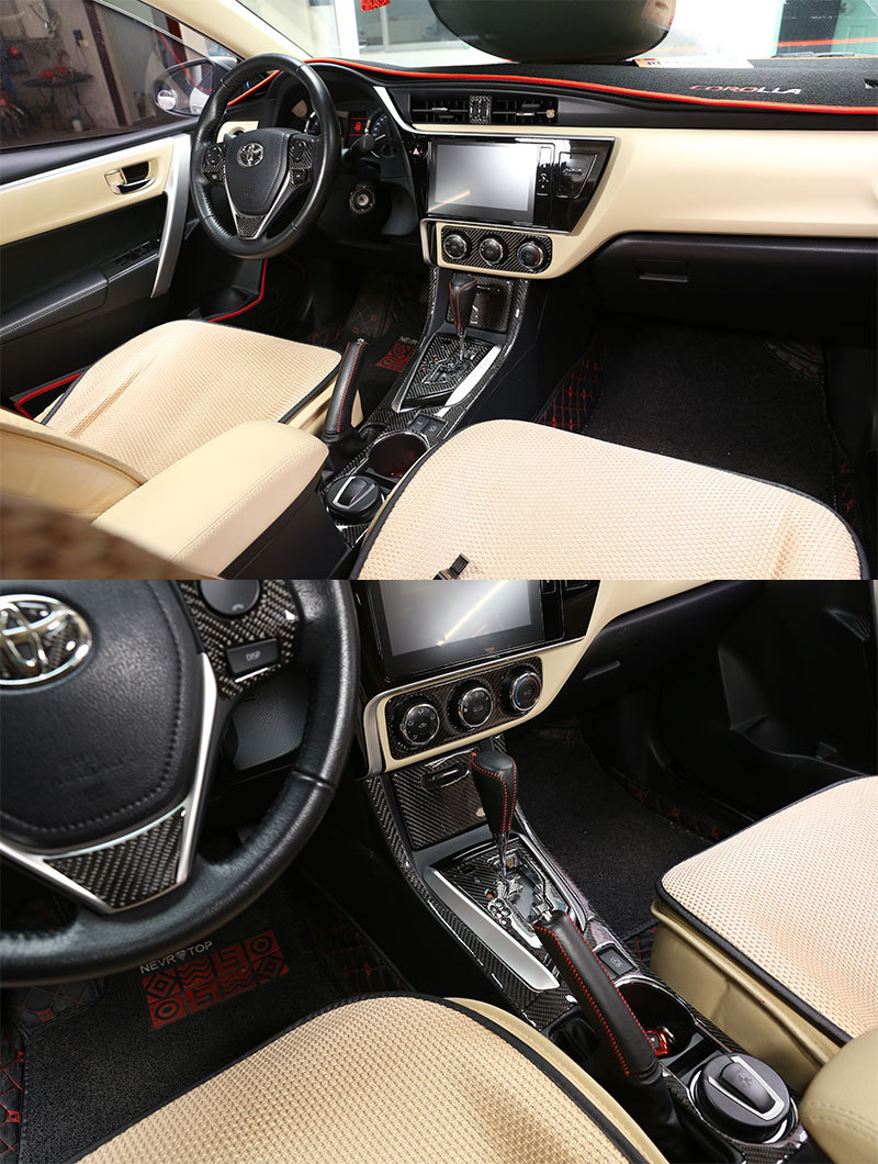 卡罗拉适用于14-18款丰田卡罗拉 内饰改装配件真碳纤维装饰贴大全