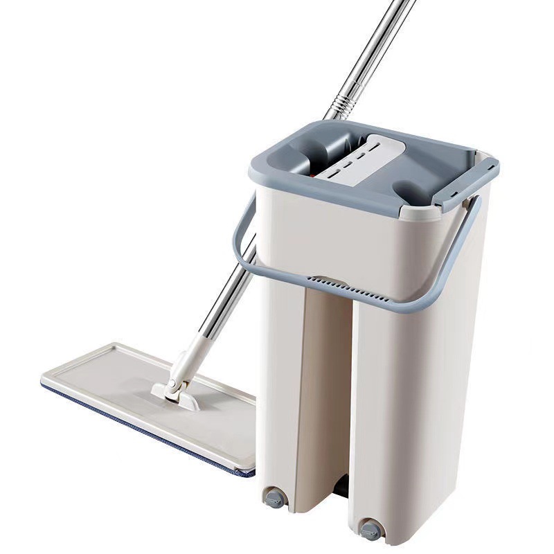 Bazhou Factory Hand Wash-Free Rotating Flat Mop Lazy Wet and Dry Dual-Use Mop Bucket Wiper Mop Bucket 0663