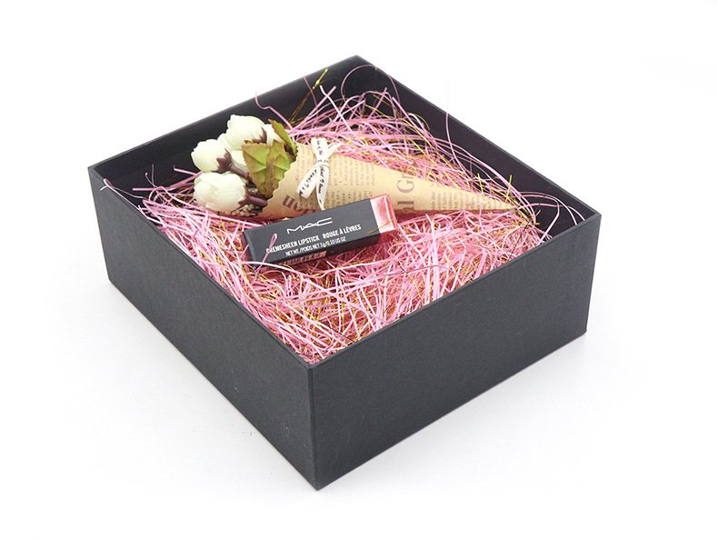 拉菲草新款混金线细厚纸丝礼盒喜糖盒化妆品首饰盒装饰填充物批发