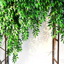 仿真桂花树叶子藤条壁挂绢花藤条藤蔓墙壁植物墙装饰假树叶假绿叶