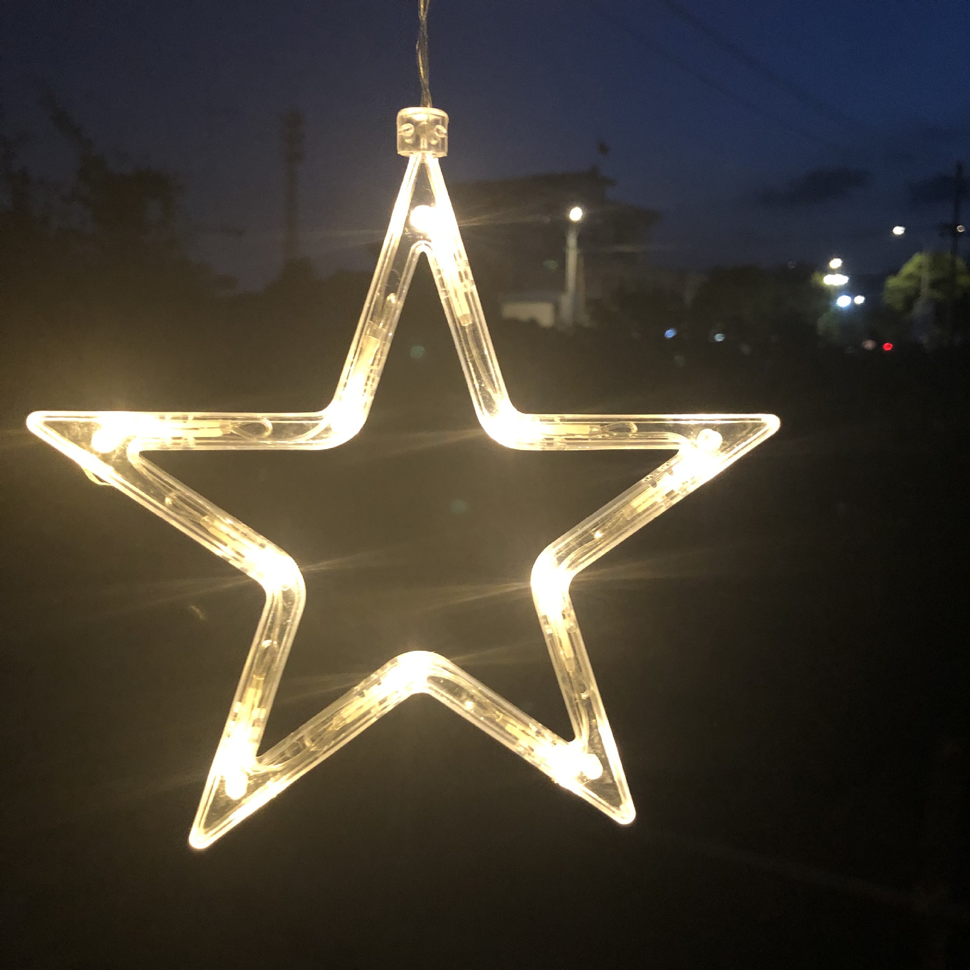 星星窗帘灯五角星窗帘灯节日装饰彩灯大小星星灯