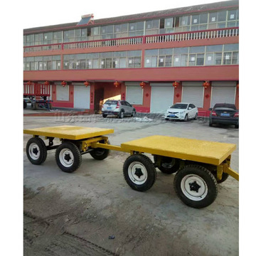 四轮平板小拖车物流货物搬运挂车工厂港口机场货物转移牵引车
