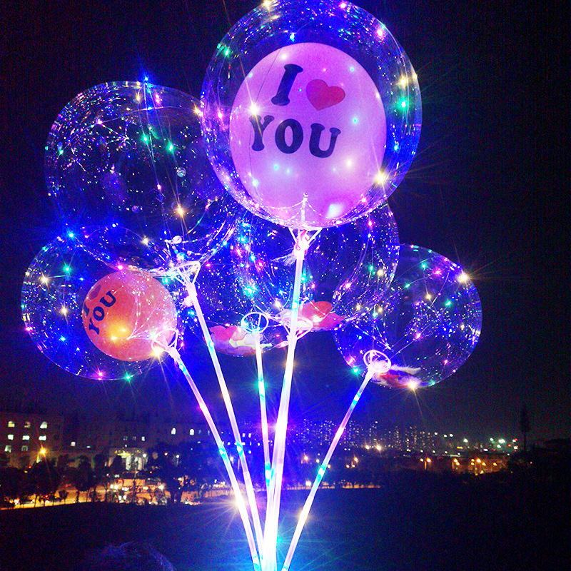 wave ball luminous balloon light luminous cartoon stall transparent net red balloon new micro-commerce push small gifts