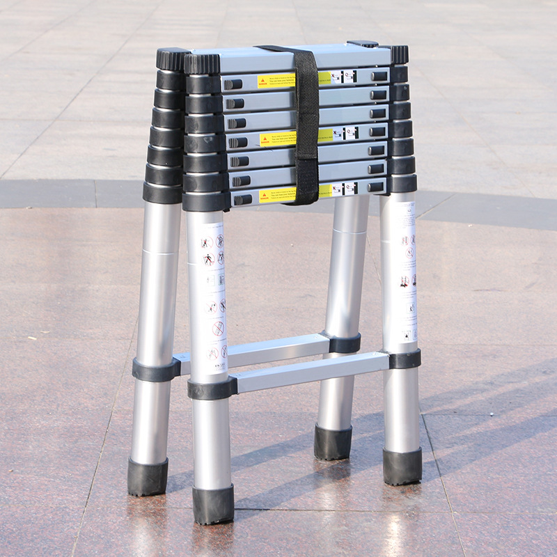 伸缩人字竹节梯 多功能升降收缩梯 便携式家用人字梯子加厚伸缩梯