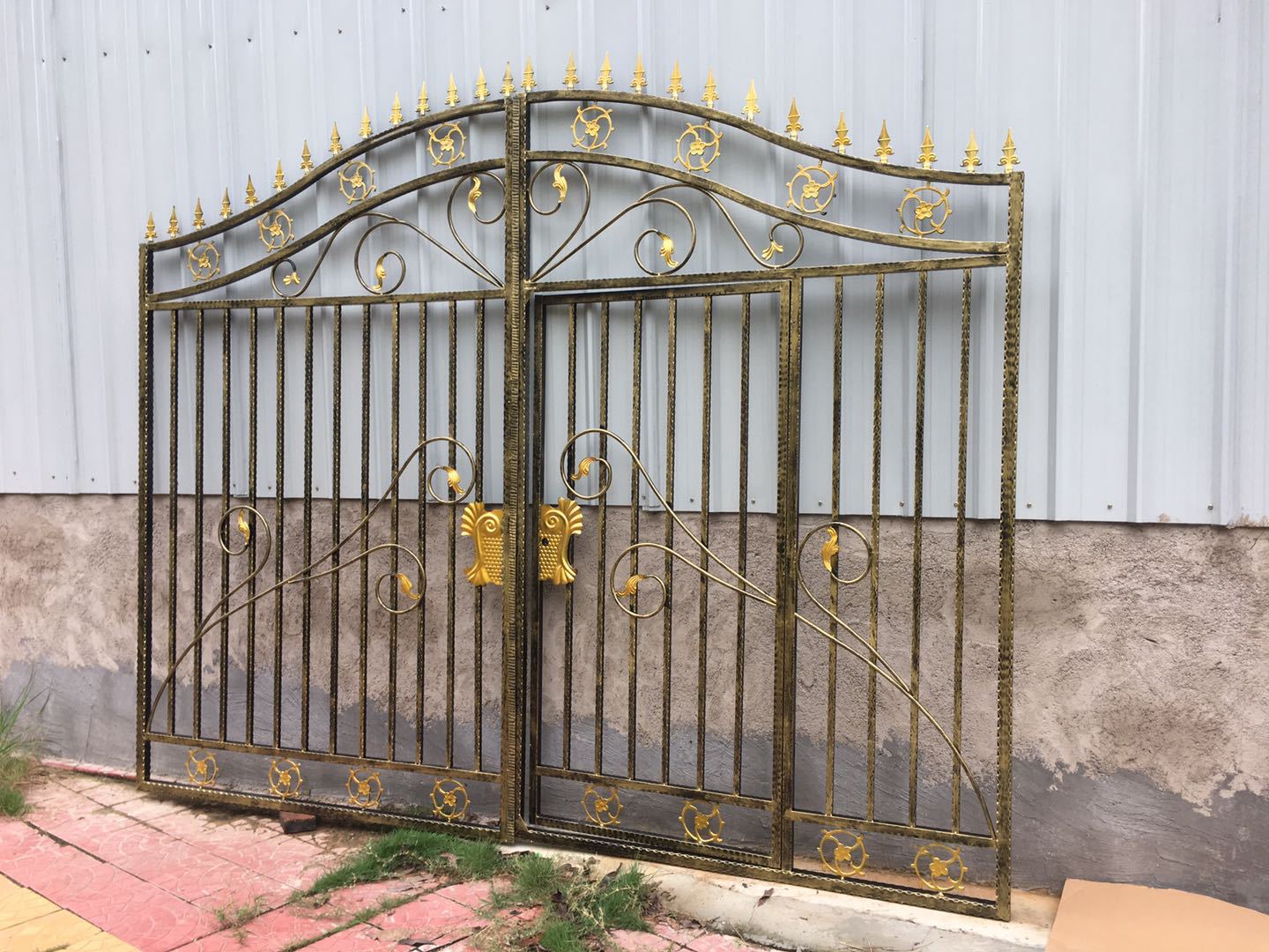 铁门庭院门 乡村围墙大门双开门家用户外别墅大门栅栏门 铁艺大门