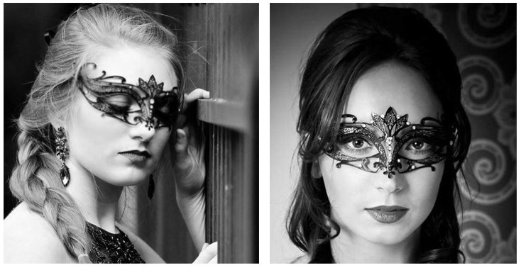 万圣节道具cosplay眼罩女派对半脸化妆舞会高档金属镶钻铁面具