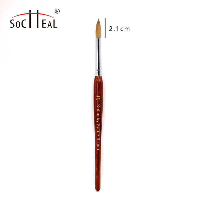 Amazon Hot Sale Imported Wool Manicure Brush Wooden Pole UV Pen Kolinsky Carved Crystal Painted Nail Polish Pen