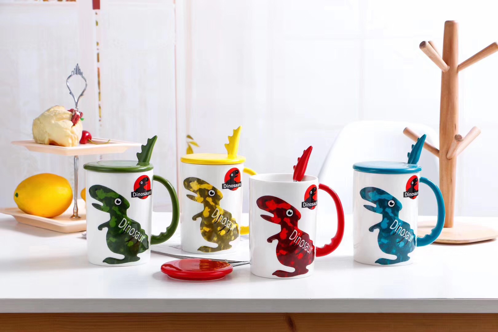 星悦 新款侏罗纪恐龙马克杯 可爱卡通陶瓷杯实用大容量创意水杯子