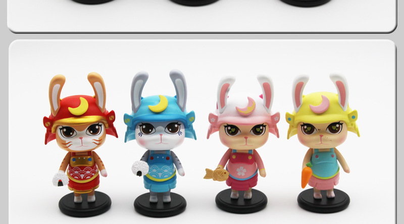 猫将ruka盲盒定制 日本风格扭蛋pvc公仔潮流玩具 汽车摆件加工