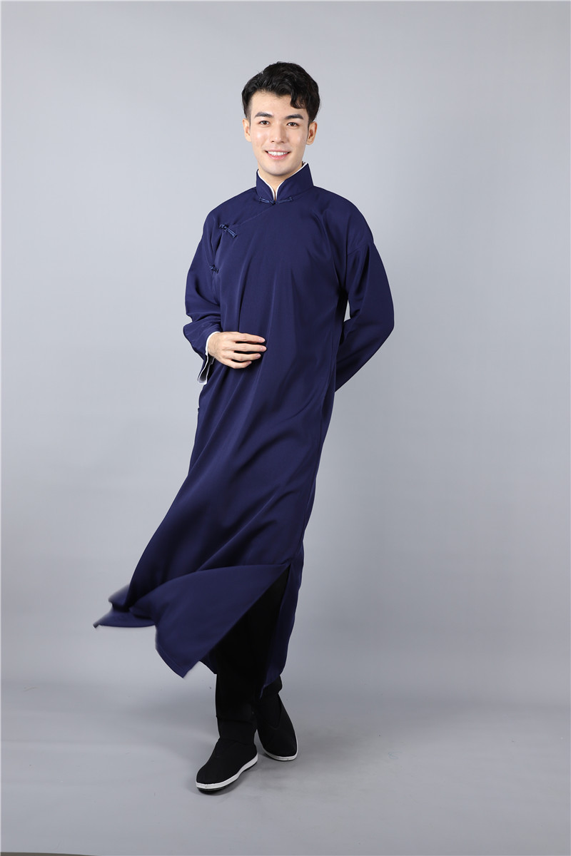 中式长袍马褂郭德纲相声演出服长衫长袍张云雷舞台表演服伴郎服男