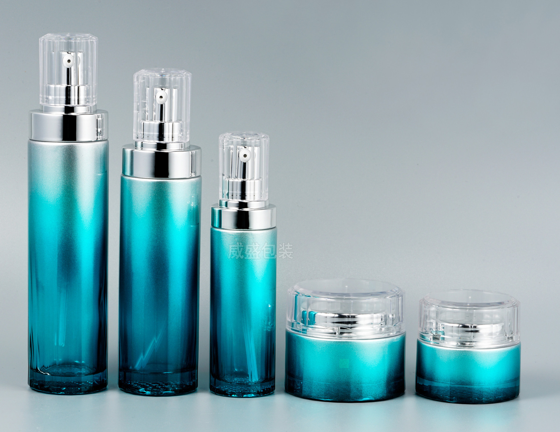 现货新款亮金亮银色透明定制化妆品玻璃瓶100ml 30g面霜瓶子批发