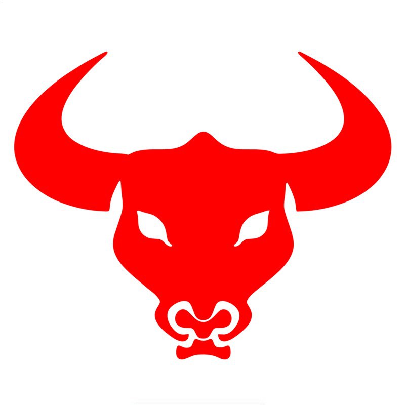 aliauto红色牛头汽车贴纸乙烯基贴花摩托车配件反光贴纸15*12cm