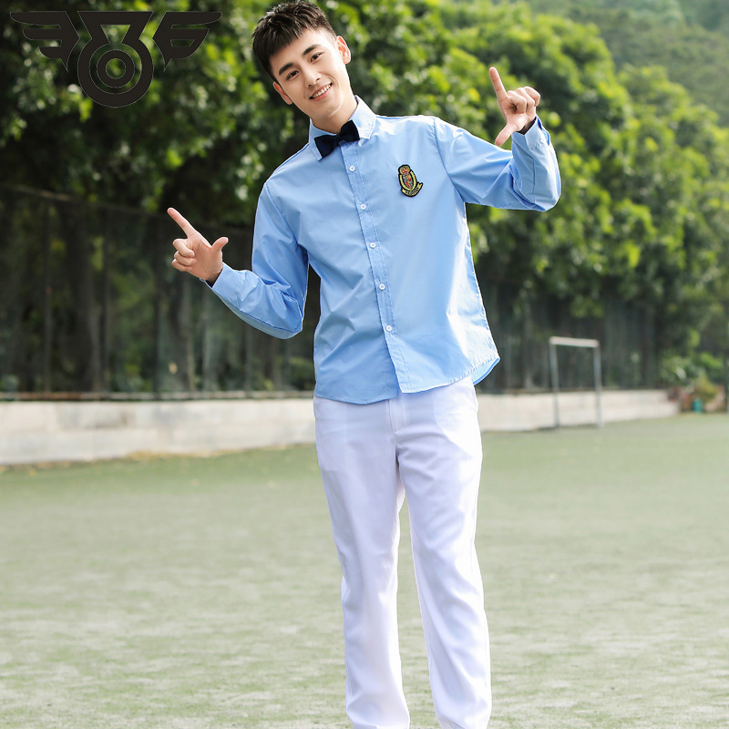 韩版校服套装学院风男生初高中学生装班服水手服秋长袖衬衫制服
