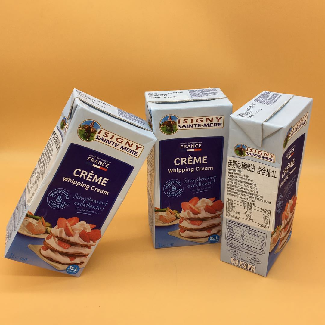 法国进口伊斯尼尼淡奶油6*1l整箱诺曼底奶源产地蛋糕裱花甜品原料