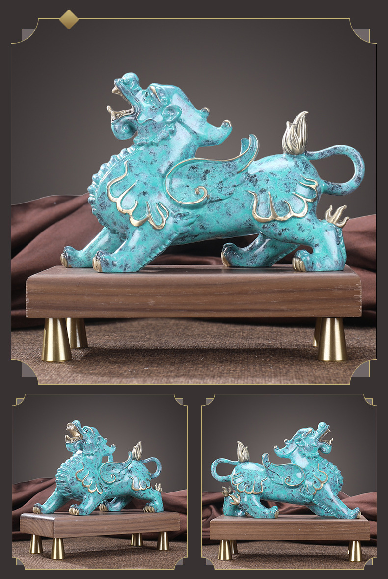 开光纯铜貔貅摆件皮丘一对风水招财镇宅客厅铜貔恘装饰开业工艺品