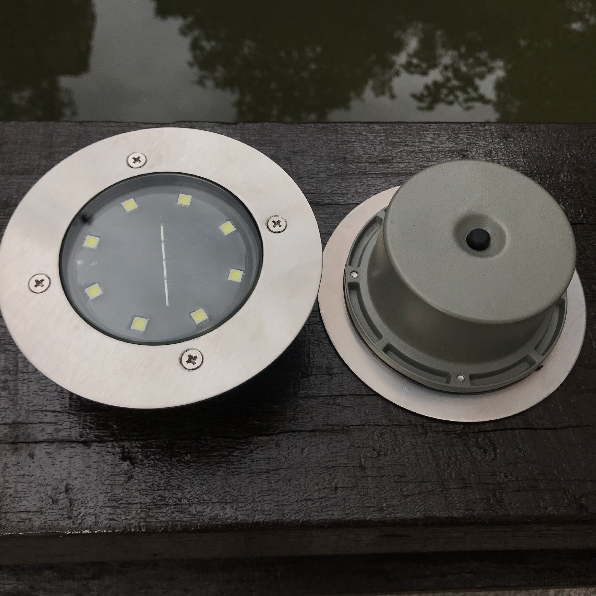 太阳能8led铝铸地埋灯庭院花园别墅装饰地灯户外防水埋地灯草坪灯