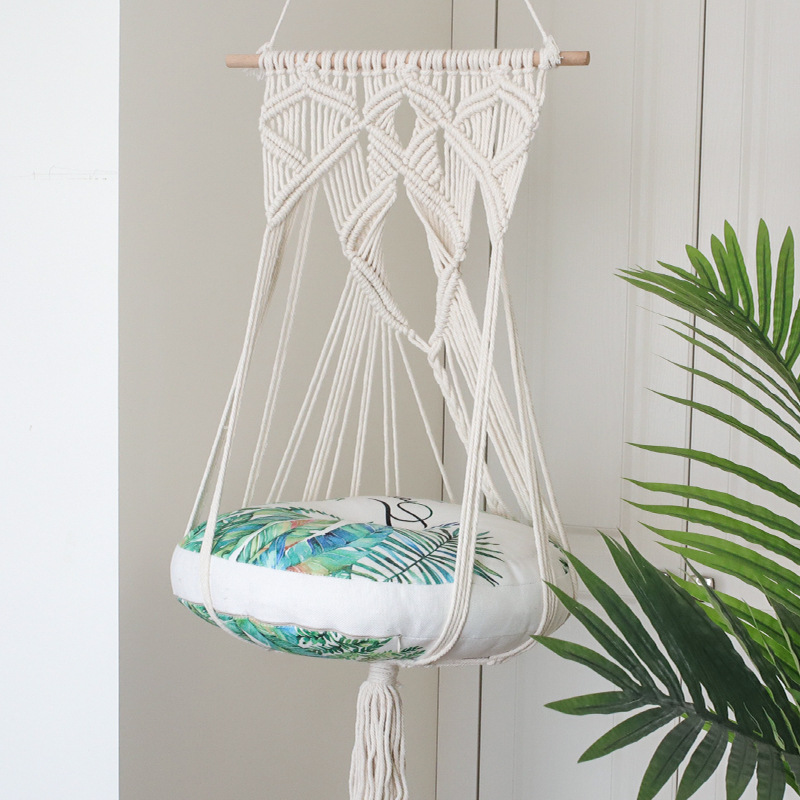 ins手工编织猫咪吊床 四季通用猫咪晒太阳吊篮 宠物猫窝秋千c-07