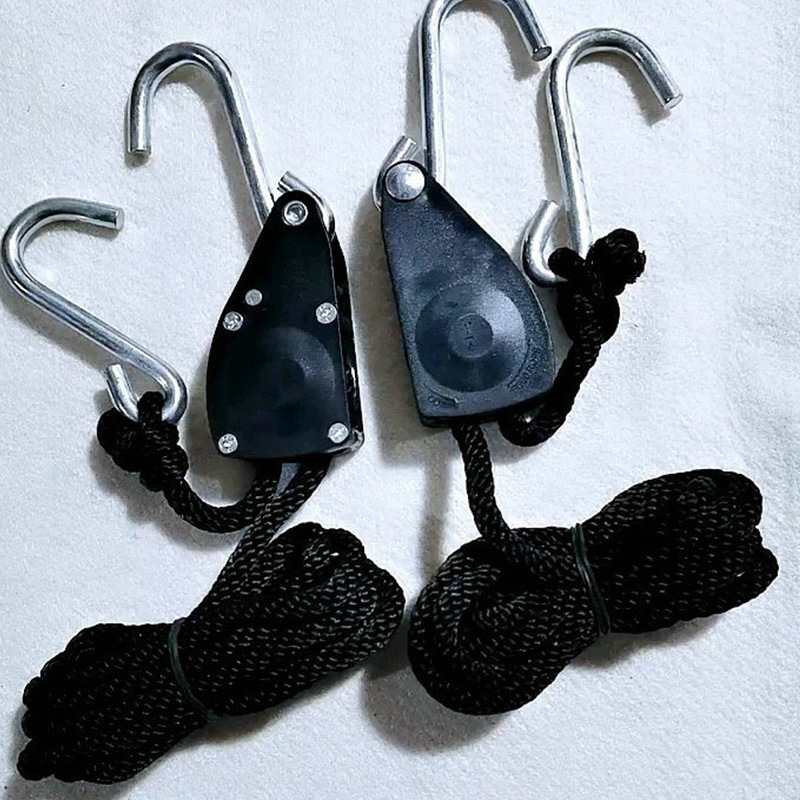 1/4挂绳捆绑绳吊绳升降滑轮紧绳器灯具配件铁镀锌s钩滑轮