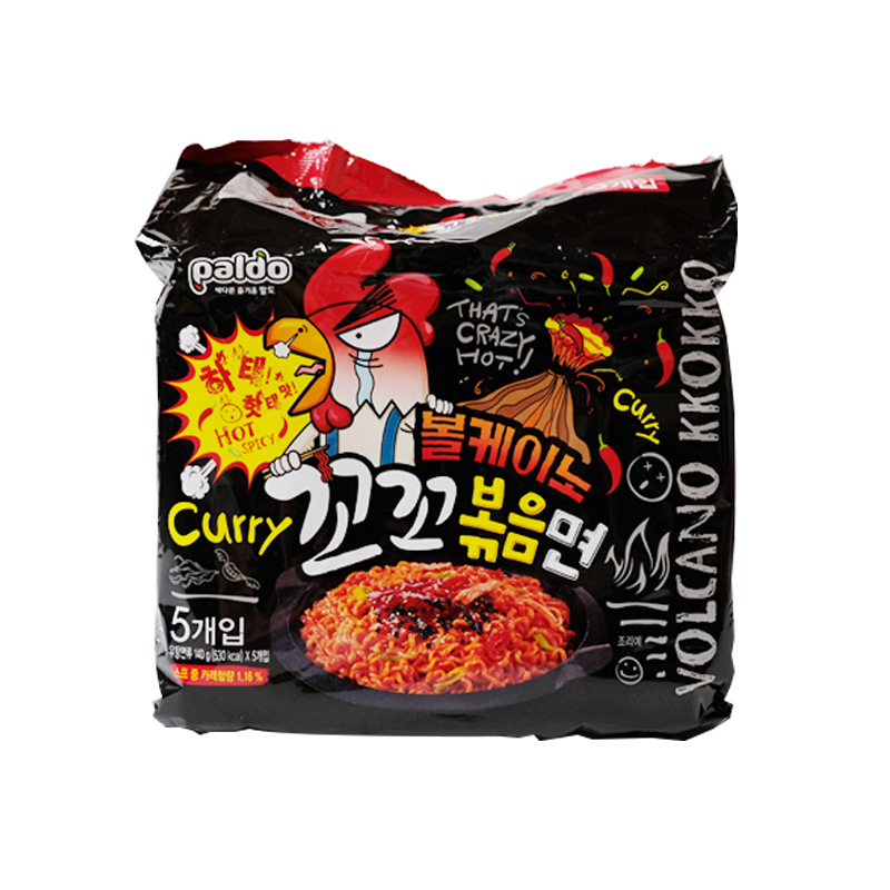 韩国八道paldo火辣鸡味拌面超辣火鸡面140g*5速食拉面方便面泡面
