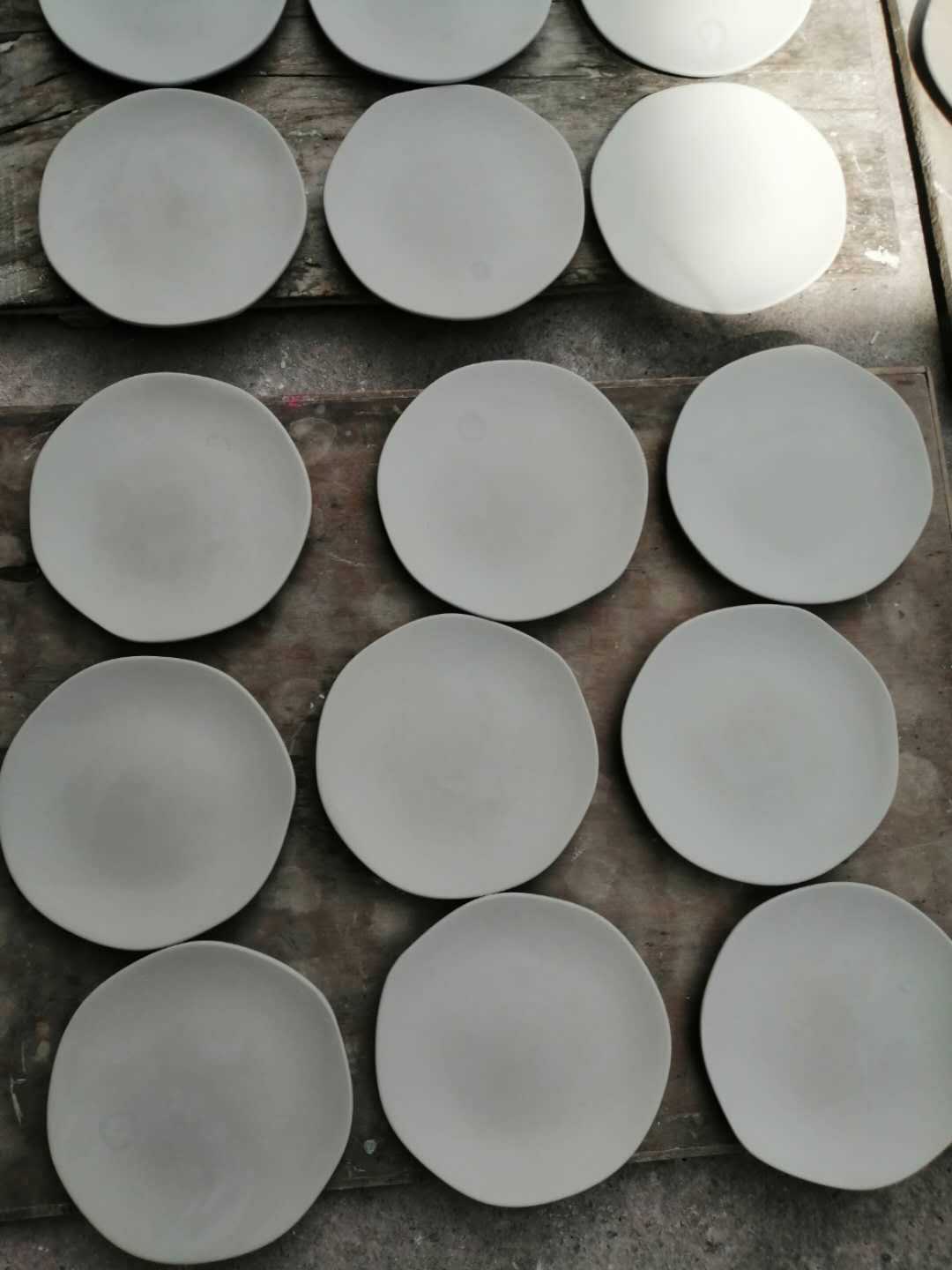 陶瓷素坯 陶艺素胎盘子拍照道具 6寸7角盘子涂鸦摆设空白diy高白