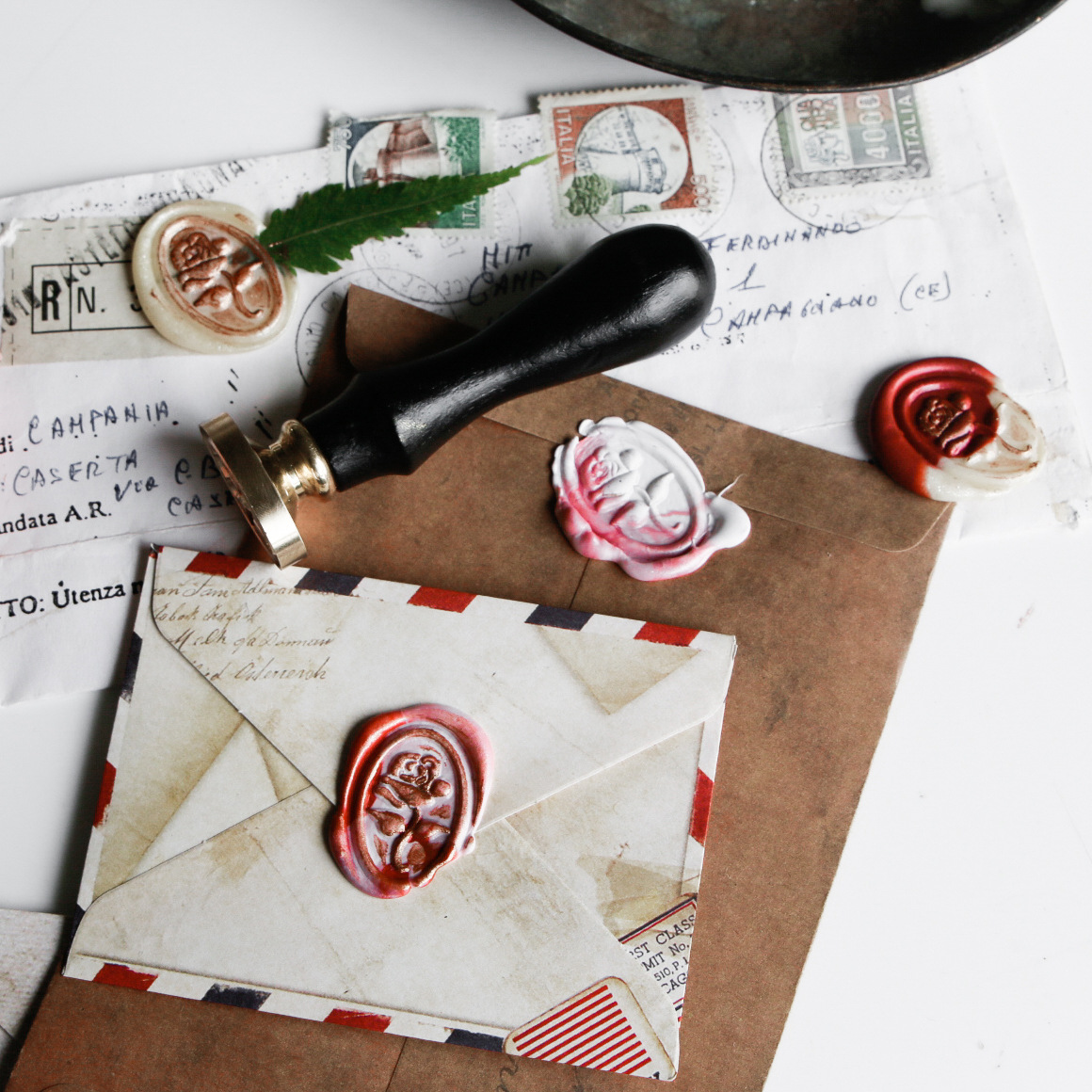 法式复古文艺立体玫瑰火漆印章结婚喜字蜡封礼物信封情书封口囍章