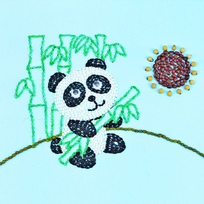 儿童手工制作五谷杂粮豆豆子粘贴画材料包幼儿园种子画diy国庆节