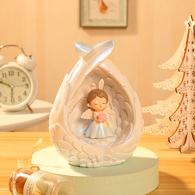 Cartoon Fantasy Angel Baking Cake Star Light Decoration Car Car Decoration Resin Crafts Money Box