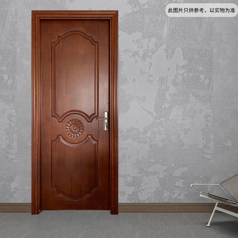 中式红樱桃扣线木门定做室内卧室厕所门隔音静音套装烤漆木门