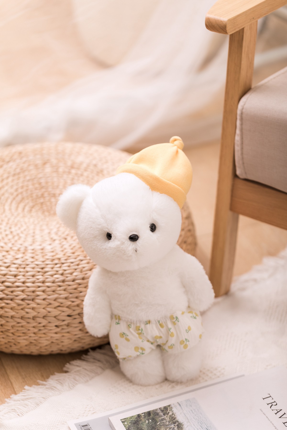 萌萌奶油泰迪熊毛绒玩具白色熊公仔婴儿安抚玩具可加logo出口oem-阿里