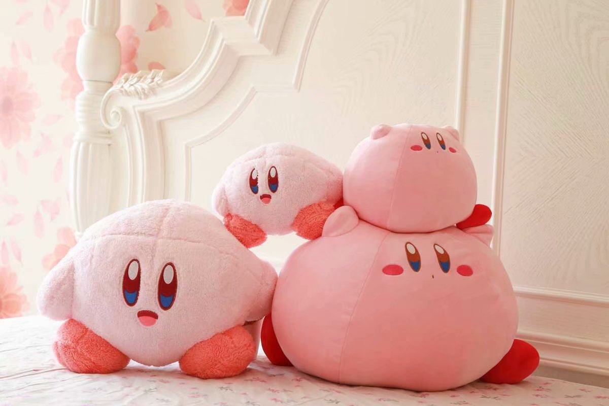 爆款星之卡比毛绒玩具羽绒棉公仔挂件束口袋生日礼物一件代发