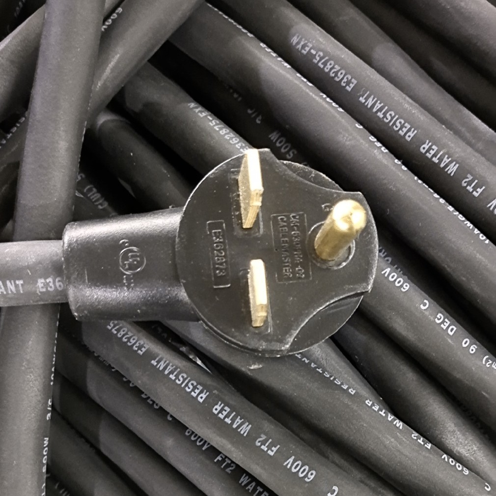 美标三芯电源线纯铜环保ul,cul,etl认证美式家电美国电器橡胶线