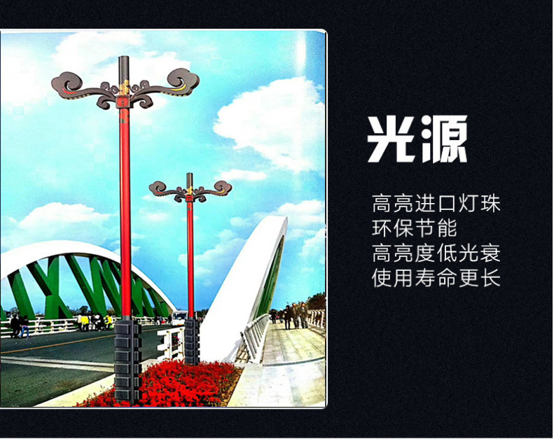 led市电路灯 双头双臂景观路灯 特色藏式道路灯城市道路照明路灯