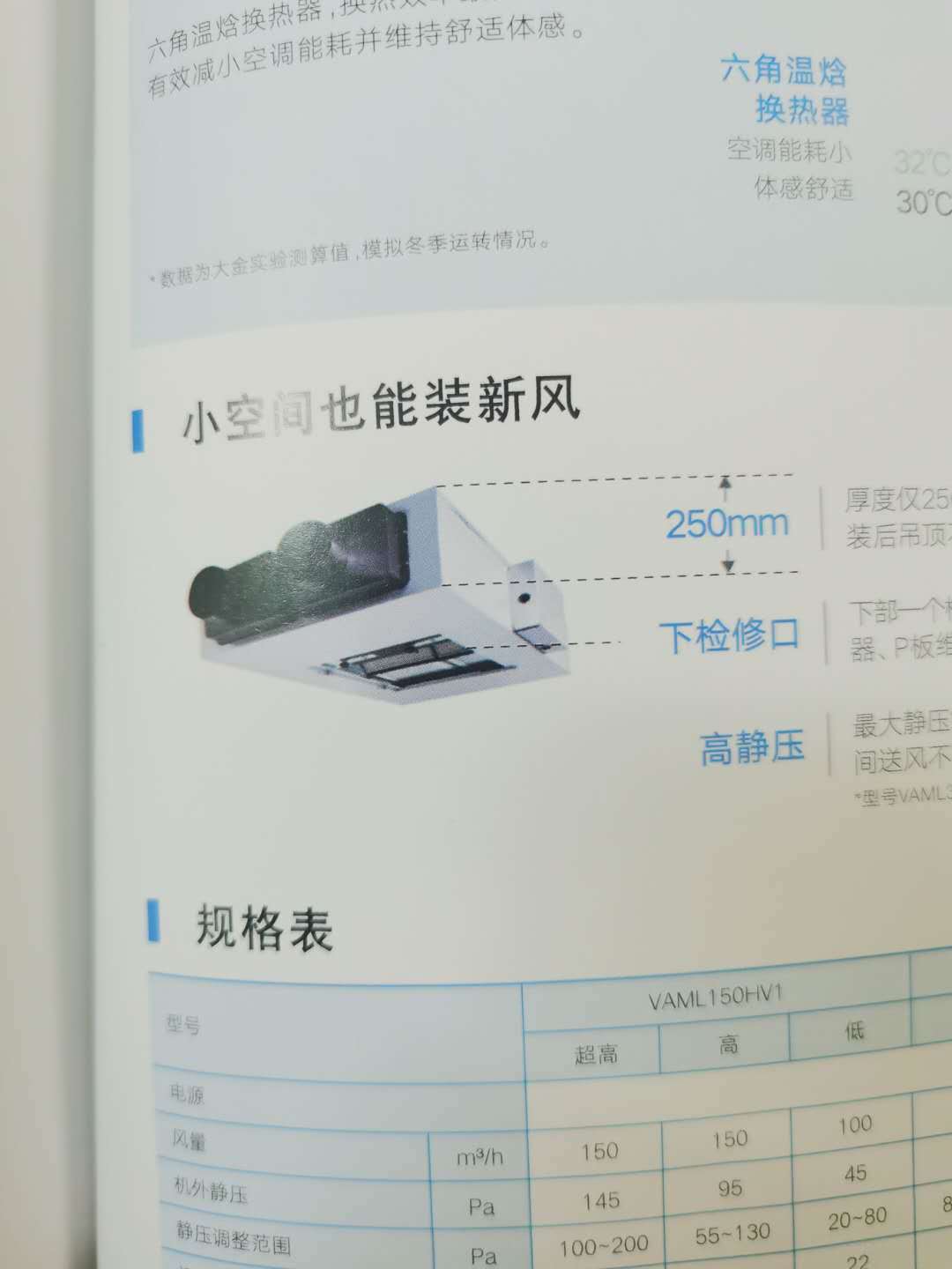 大金空调   vaml150hv1 vaml250hv1 净薄系列全热交换器新风系统