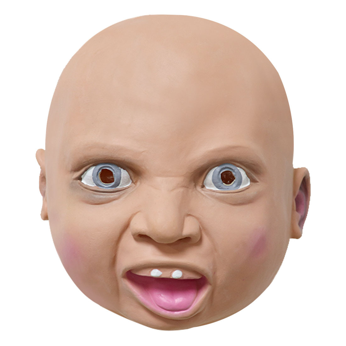 万圣节街头搞怪婴儿哭娃面具生气宝贝开心宝贝哭泣宝 哭小孩面具